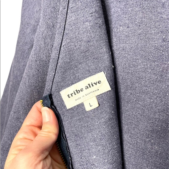 Tribe Alive | Denim Zipper Top in Indigo (Laude The Label) Large - Picture 5 of 5